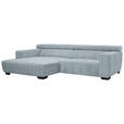 ECKSOFA in Webstoff Türkis  182/279 cm  - Türkis/Schwarz, KONVENTIONELL, Textil/Metall (182/279cm) - Hom`in
