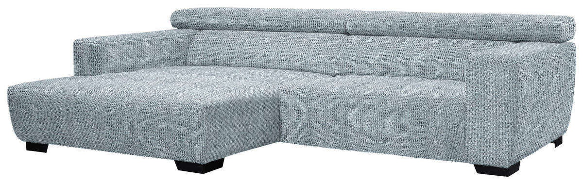 ECKSOFA in Webstoff Türkis  - Türkis/Schwarz, Konventionell, Textil/Metall (182/279cm) - Hom`in