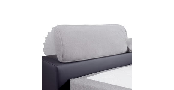 Boxspringbett mit Topper & Matratze H2 180x200cm Hampton - Anthrazit/Alufarben, KONVENTIONELL, Textil (180/200cm) - Luca Bessoni