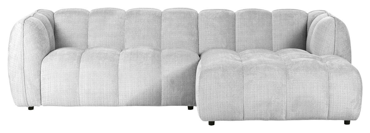 ECKSOFA Hellgrau Chenille  - Hellgrau/Schwarz, KONVENTIONELL, Kunststoff/Textil (272/172cm) - Carryhome