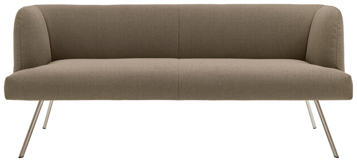 SITZBANK 210/87/64 cm  in Edelstahlfarben, Fango  - Edelstahlfarben/Fango, Design, Textil/Metall (210/87/64cm) - Venjakob