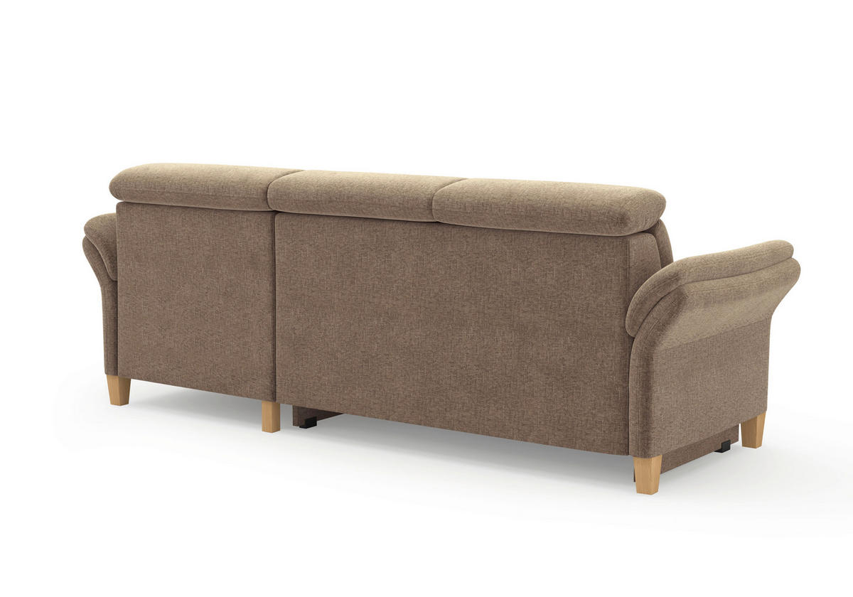 ECKSOFA GLENDALE E Hellbraun Flachgewebe  - Hellbraun/Eichefarben, KONVENTIONELL, Holz/Textil (253/166cm) - Sit & More
