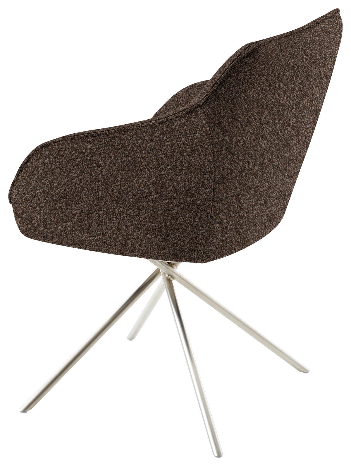 ARMLEHNSTUHL  in Nickel Flachgewebe  - Edelstahlfarben/Braun, Design, Textil/Metall (60/84/67cm) - Koinor