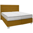 BOXSPRINGBETT 180/200 cm  in Currygelb  - Currygelb/Alufarben, KONVENTIONELL, Holzwerkstoff/Textil (180/200cm) - Dieter Knoll