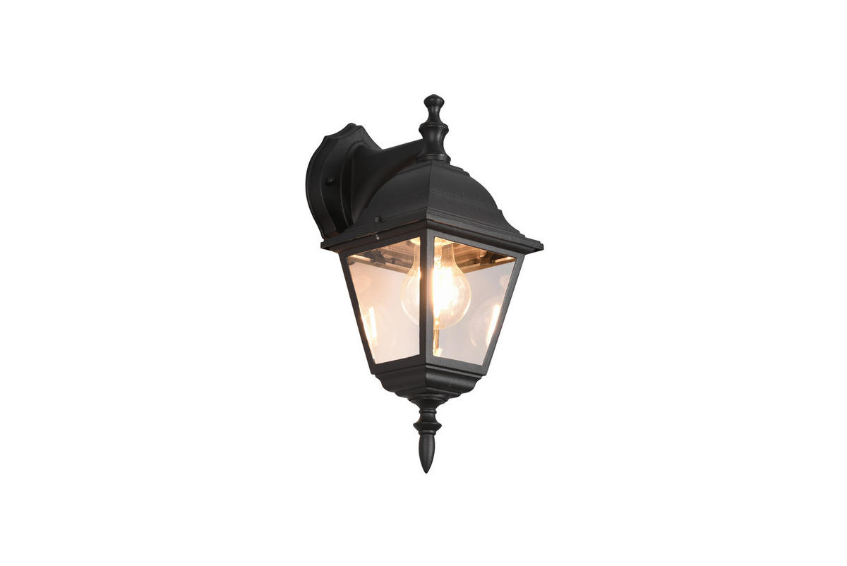 AUSSENWANDLEUCHTE - Klar/Schwarz, Konventionell, Glas/Metall (14/19/34cm) - Trio Leuchten