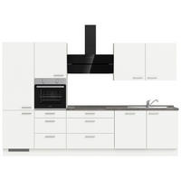 KÜCHENLEERBLOCK 330 cm   in Grau, Weiß  - Edelstahlfarben/Weiß, MODERN, Holzwerkstoff/Metall (330cm) - Nobilia