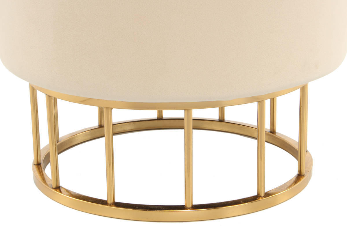 HOCKER Samt Goldfarben, Beige  - Beige/Goldfarben, Basics, Kunststoff/Textil (37,5/41/37,5cm) - Kayoom
