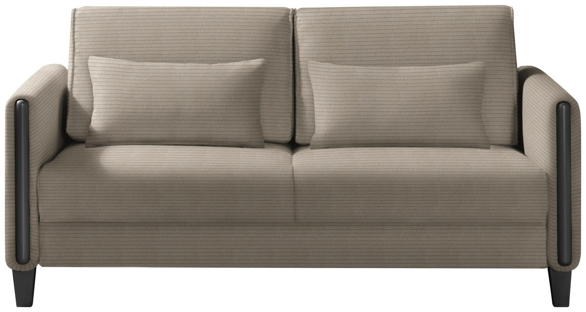 SCHLAFSOFA in Cord Schwarz, Taupe  - Taupe/Schwarz, Design, Holz/Textil (174/88/104cm) - Niels Andersson
