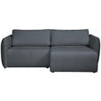 ECKSOFA Dunkelgrau Jersey Rückenkissen, Bettkasten, Schlaffunktion, Rücken echt, Liegefläche im Originalstoff  - Dunkelgrau/Schwarz, KONVENTIONELL, Kunststoff/Textil (238/148cm) - Carryhome