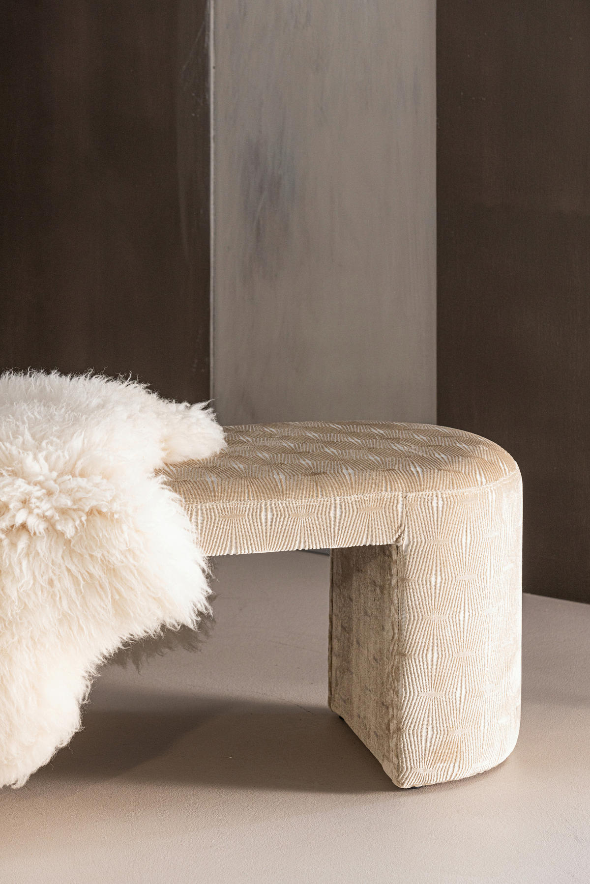 SITZBANK 130/46/46 cm Braun, Naturfarben  - Braun/Naturfarben, MODERN, Textil (130/46/46cm) - Livetastic