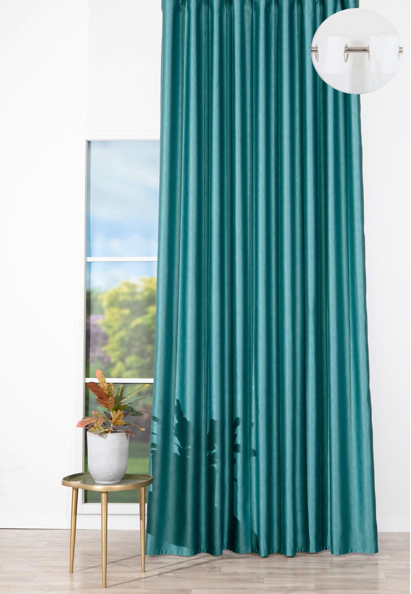 Draperie Confecționată black-out (nu permite trecerea luminii)  - verde, Basics, textil (24/31/4cm)