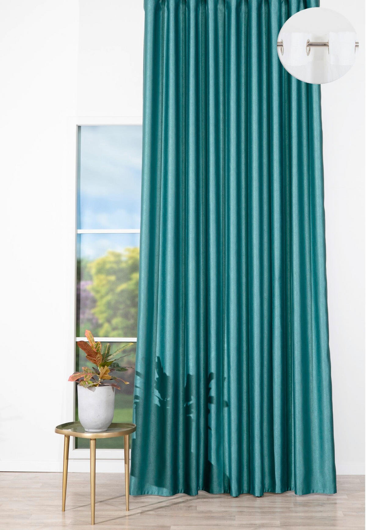 Draperie Confecționată black-out (nu permite trecerea luminii)  - verde, Basics, textil (24/31/4cm)