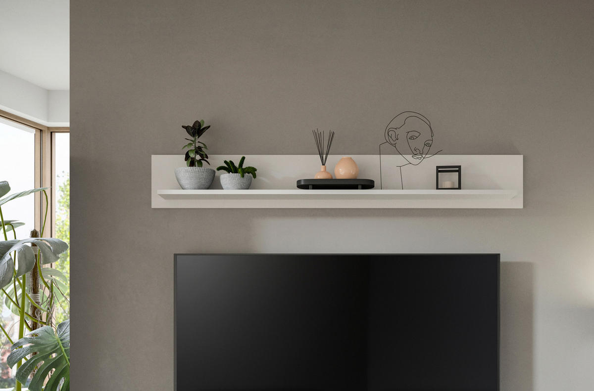 WANDBOARD140/20/15 cm Weiss  - Weiss, Design, Holzwerkstoff (140/20/15cm) - MID.YOU