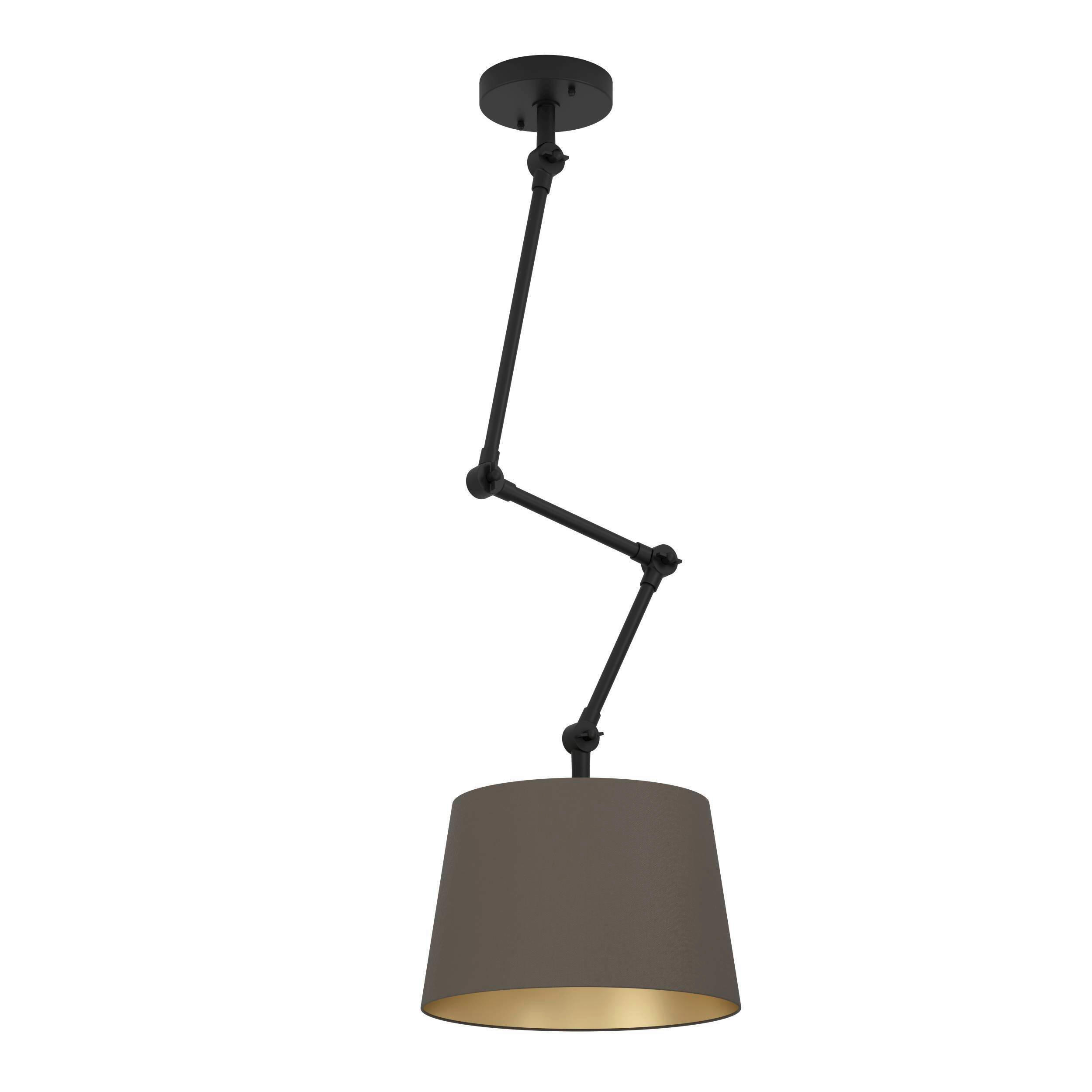 STROPNÍ SVÍTIDLO, 35/129/35 cm - černá/cappuccino, Basics, kov/textil (35/129/35cm)