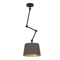 STROPNÍ SVÍTIDLO, 35/129/35 cm - černá/cappuccino, Basics, kov/textil (35/129/35cm)