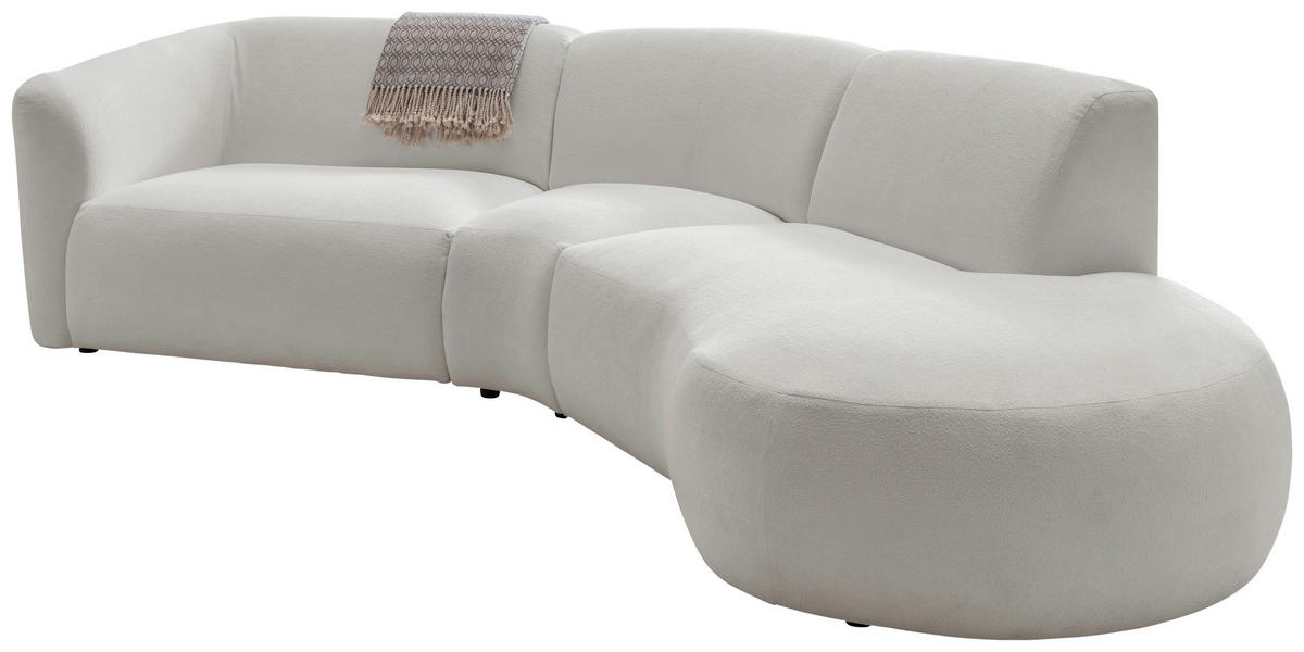ECKSOFA in Mikrofaser Beige  - Beige/Schwarz, Modern, Kunststoff/Textil (276/182cm) - Livetastic