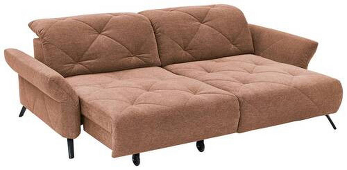 ECKSOFA in Webstoff Kupferfarben  - Schwarz/Kupferfarben, Design, Textil/Metall (244/173cm) - Moderano