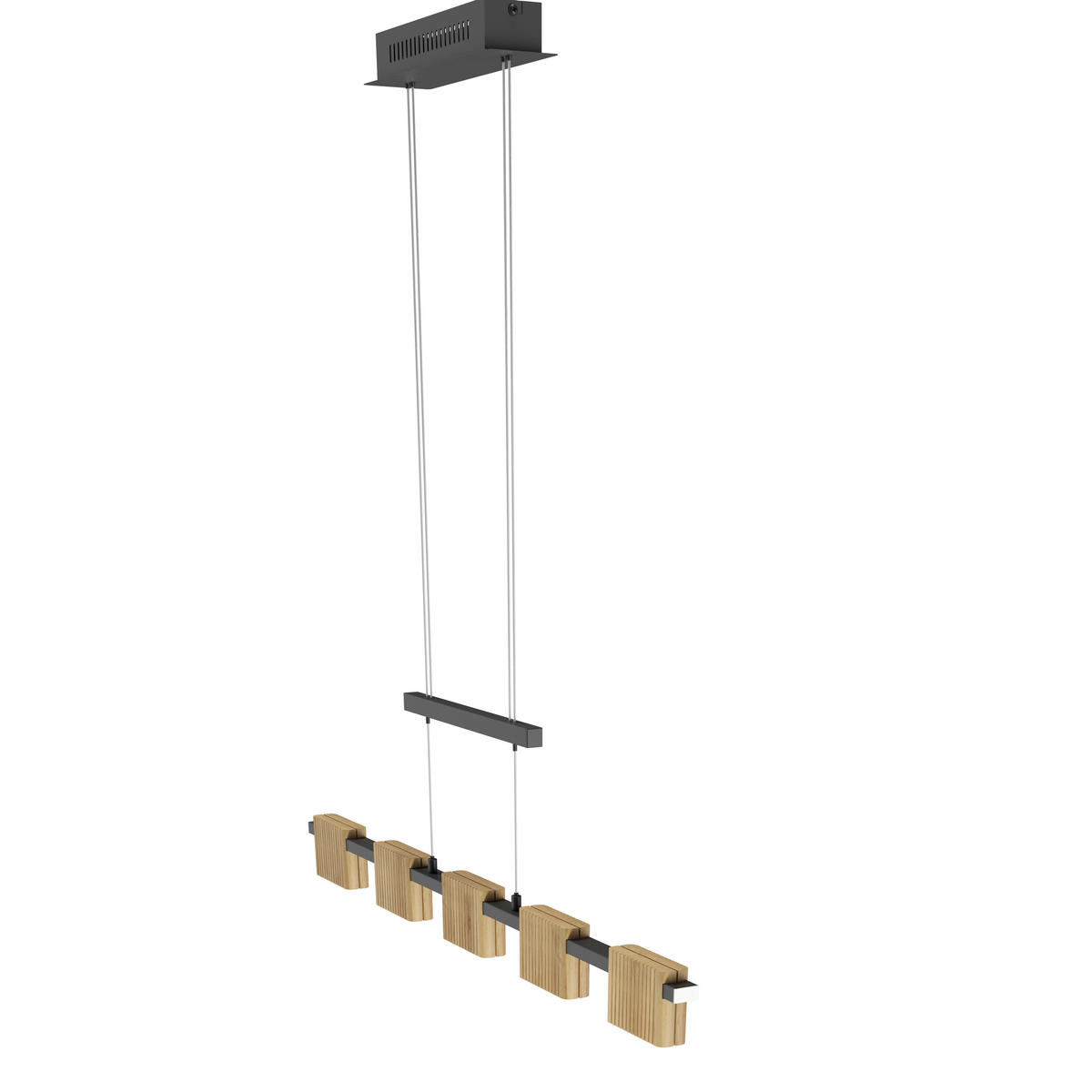 LED-HÄNGELEUCHTE 100/10/150 cm  - Schwarz, Natur, Holz/Metall (100/10/150cm) - Waldwelt