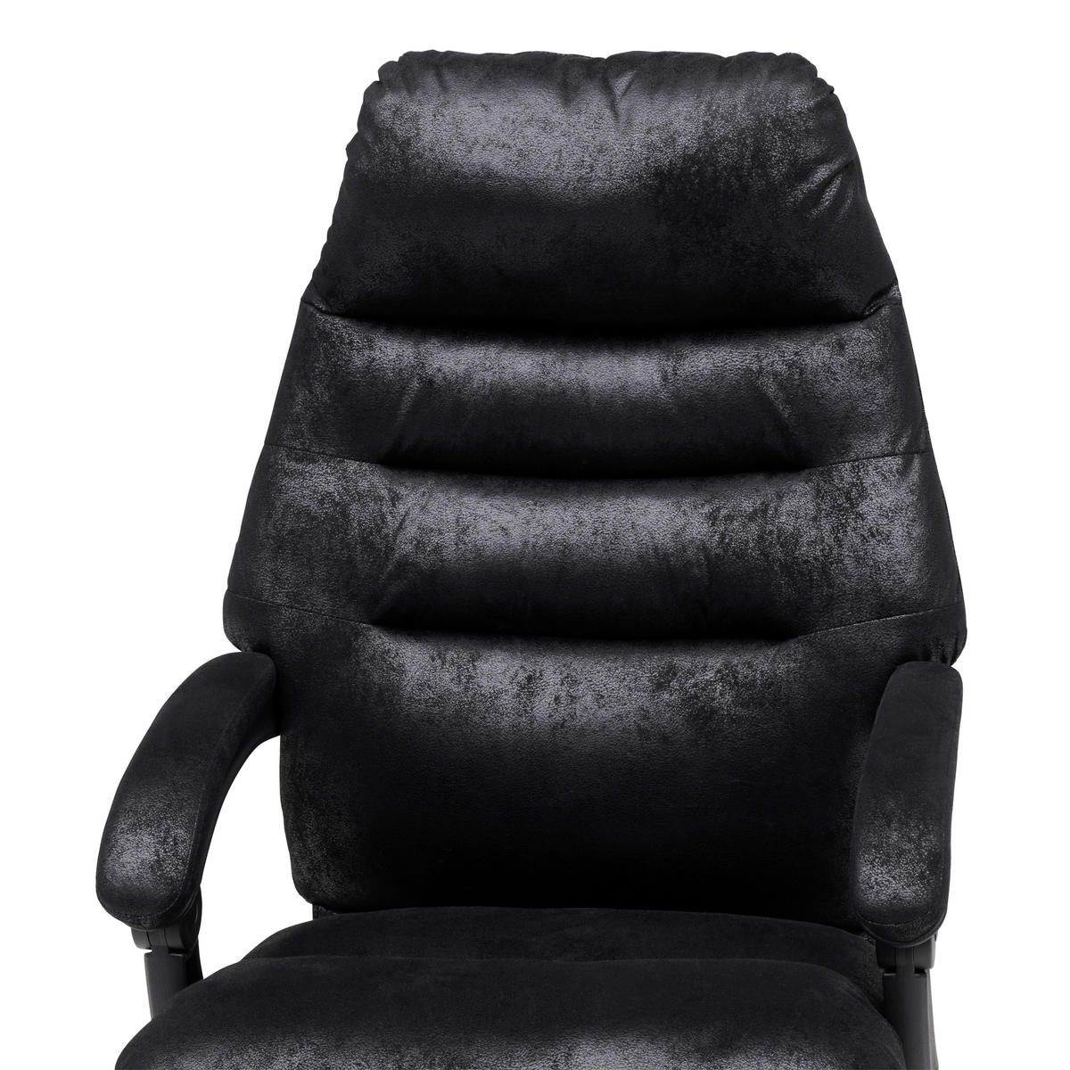 CHEFSESSEL Mikrofaser Schwarz  - Schwarz, Modern, Kunststoff/Textil (64/114/122/72cm) - MID.YOU