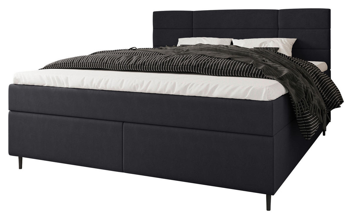BOXBETT 180/200 cm  in Dunkelgrau  - Dunkelgrau/Birkefarben, Konventionell, Holz/Textil (180/200cm) - Carryhome
