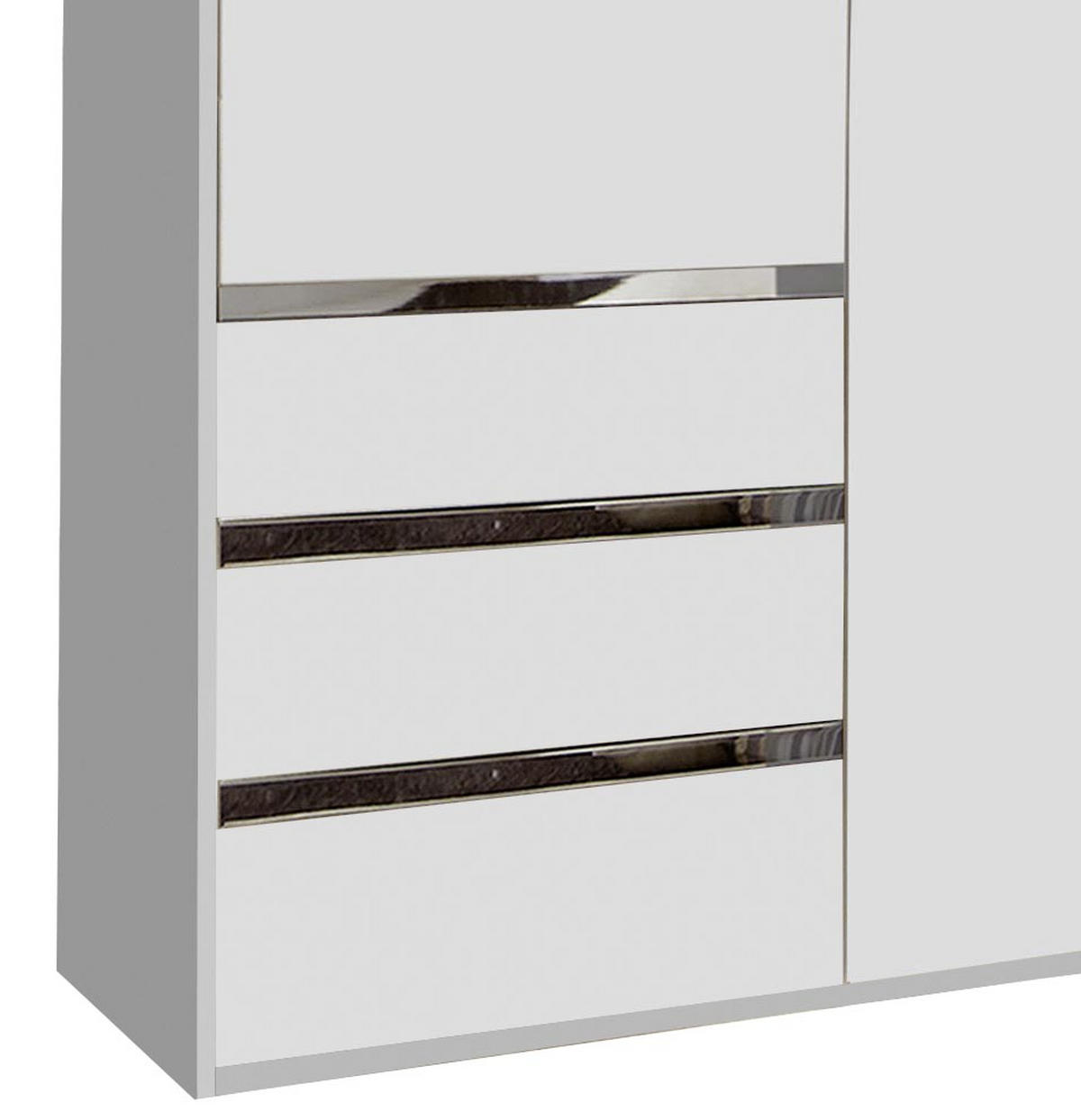 DREHTÜRENSCHRANK in Weiss  - Chromfarben/Weiss, Modern, Holzwerkstoff/Kunststoff (150/216/58cm) - MID.YOU