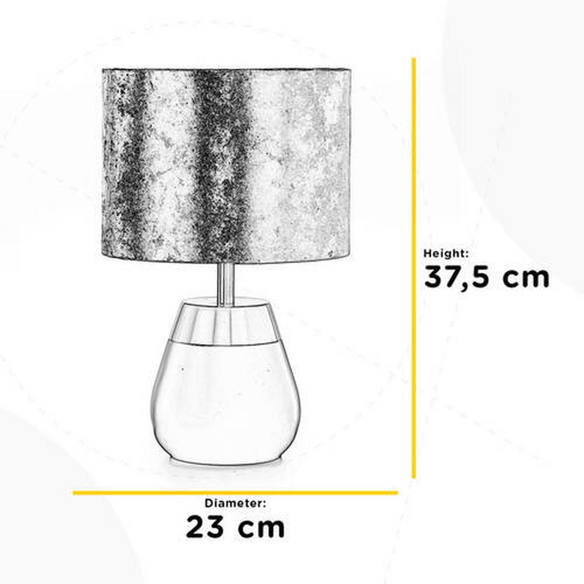LAMPA NA NOČNÍ STOLEK, E27, 23/37.5 cm  - černá/barvy zlata, Konvenční, kov/textil (23/37.5cm)