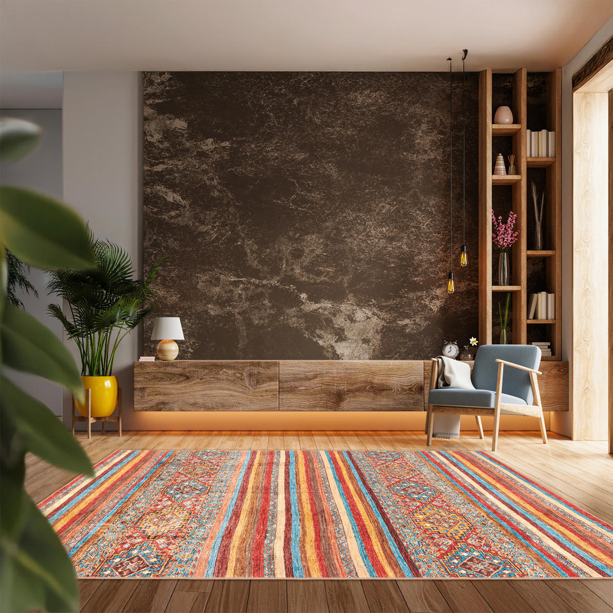 VINTAGE-TEPPICH 200/290 cm CORTEA AZMEO Multicolor, Rot, Cognac  - Cognac/Rot, Design, Kunststoff/Textil (200/290cm) - Lindorug