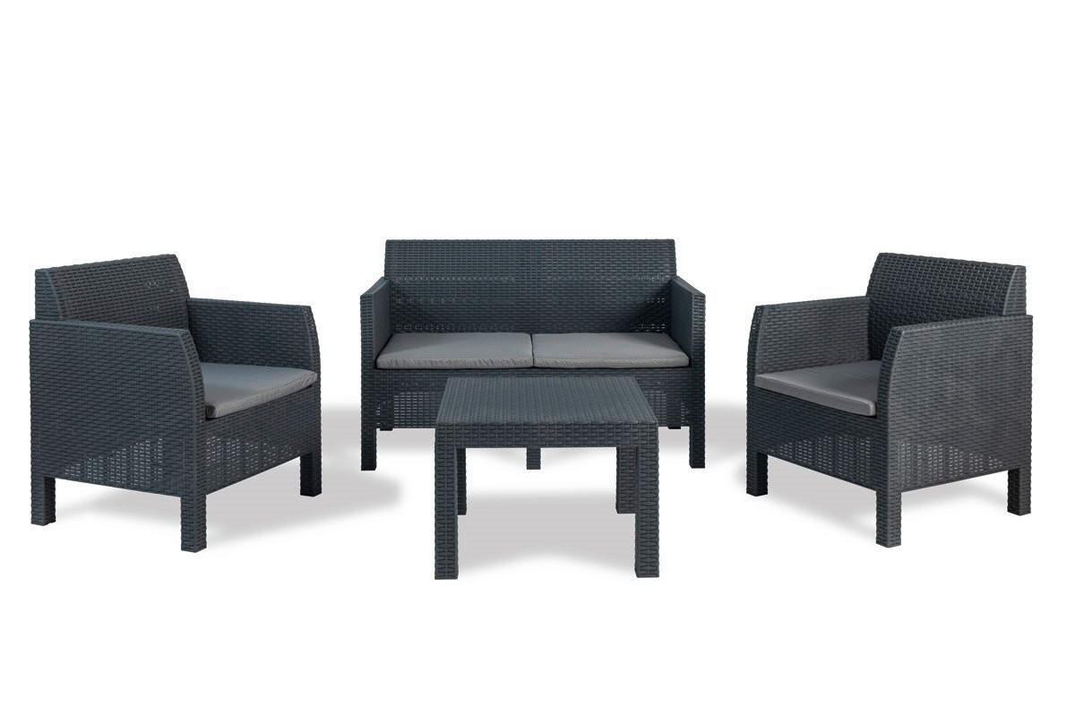 LOUNGEGARNITUR  - Anthrazit, Basics, Kunststoff
