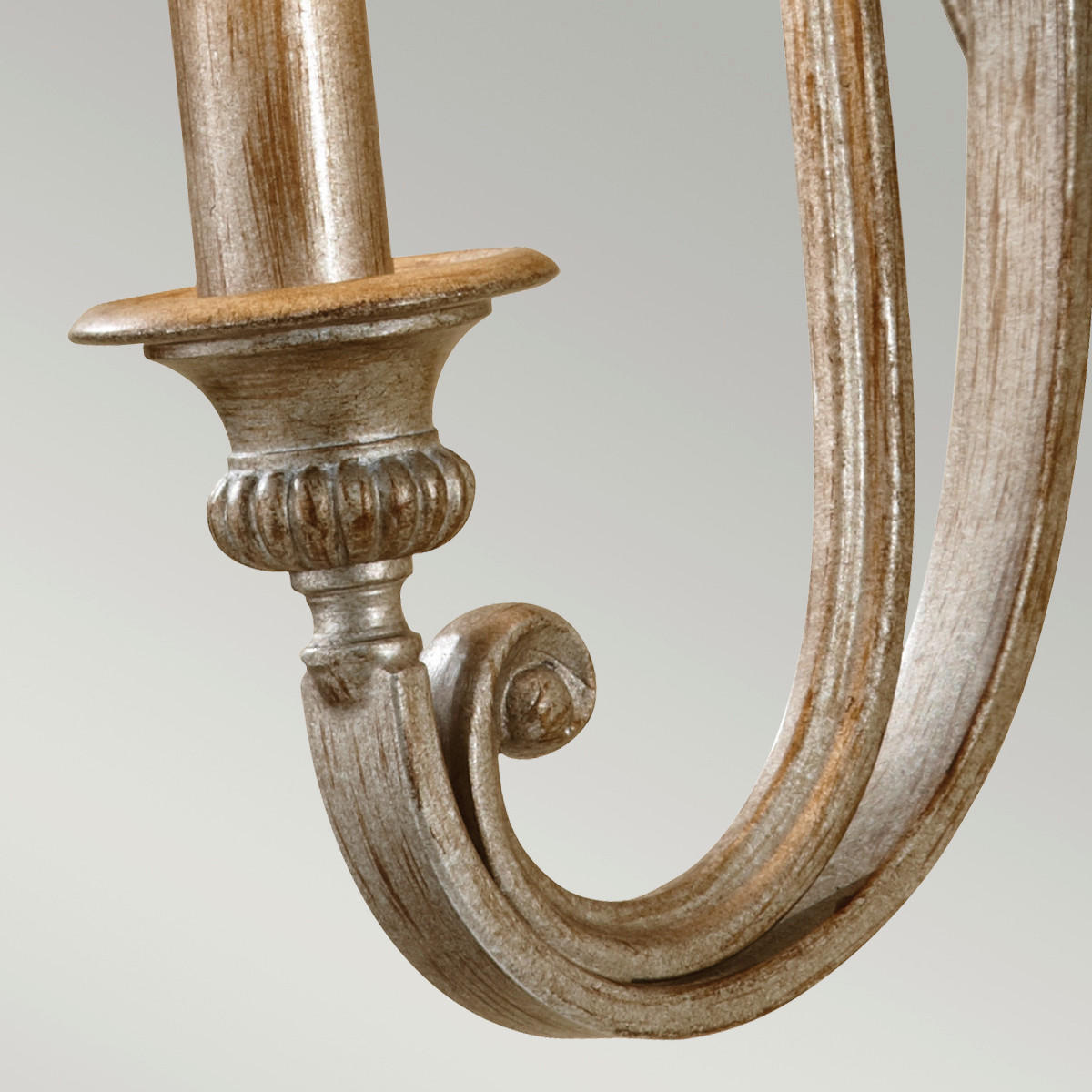 WANDLEUCHTE - Sandfarben/Silberfarben, Konventionell, Textil/Metall (15.2/39.1/26.4cm) - Elstead Lighting