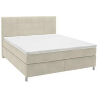 BOXSPRINGBETT 160/200 cm  in Hellgrau  - Chromfarben/Hellgrau, Konventionell, Kunststoff/Textil (160/200cm) - Voleo