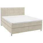 BOXSPRINGBETT 160/200 cm  in Hellgrau  - Chromfarben/Hellgrau, KONVENTIONELL, Kunststoff/Textil (160/200cm) - Voleo