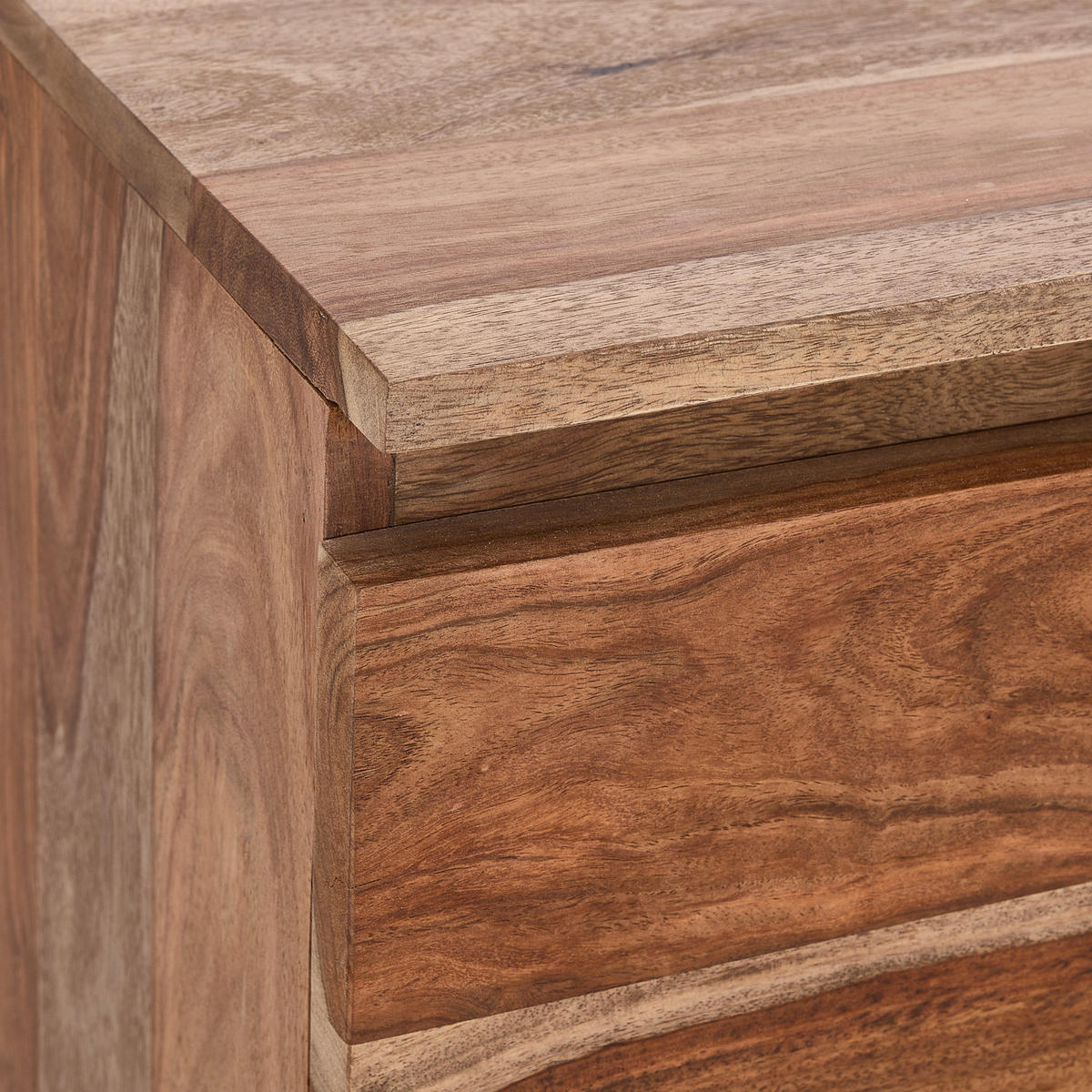 VITRINE in vollmassiv Akazie, Sheesham Naturfarben  - Naturfarben/Grau, Design, Glas/Holz (68/186/41cm) - Livetastic