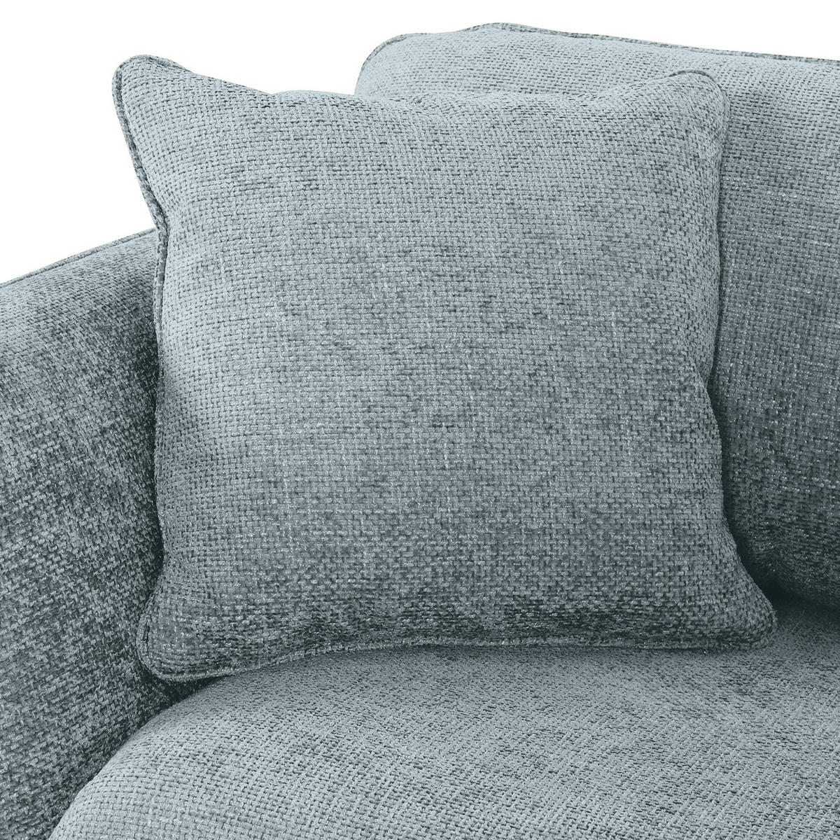 BIGSOFA in Chenille Hellblau  - Schwarz/Hellblau, Konventionell, Textil/Metall (215/70/98cm) - Carryhome