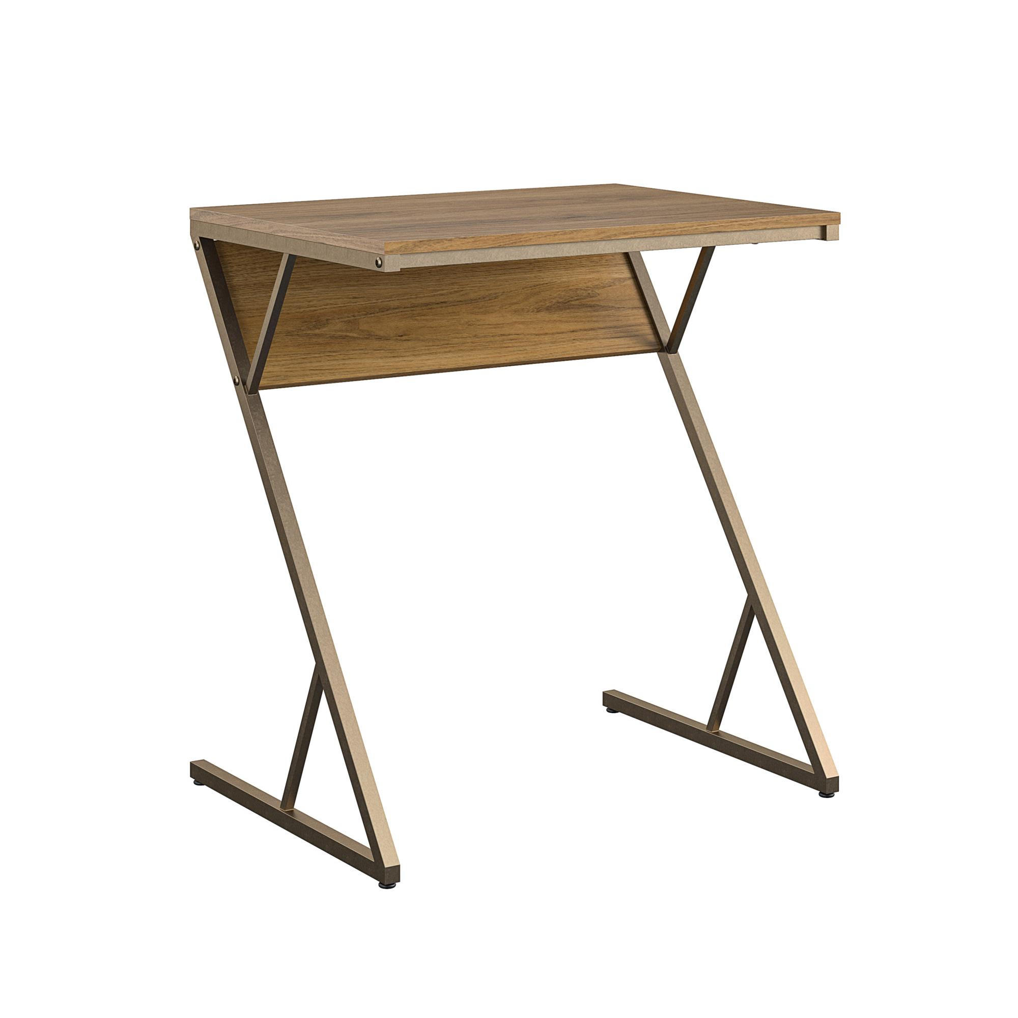SCHREIBTISCH 64/72/49 cm  in Messingfarben, Walnussfarben  - Messingfarben/Walnussfarben, Design, Holzwerkstoff (64/72/49cm) - MID.YOU