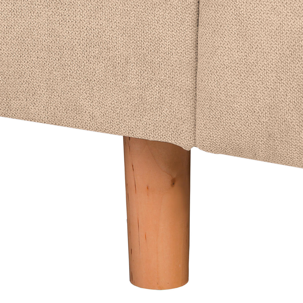 ECKSOFA inkl. Hocker Ariella Creme Mikrofaser  - Creme/Naturfarben, Design, Holz/Textil (161/231cm) - Livetastic