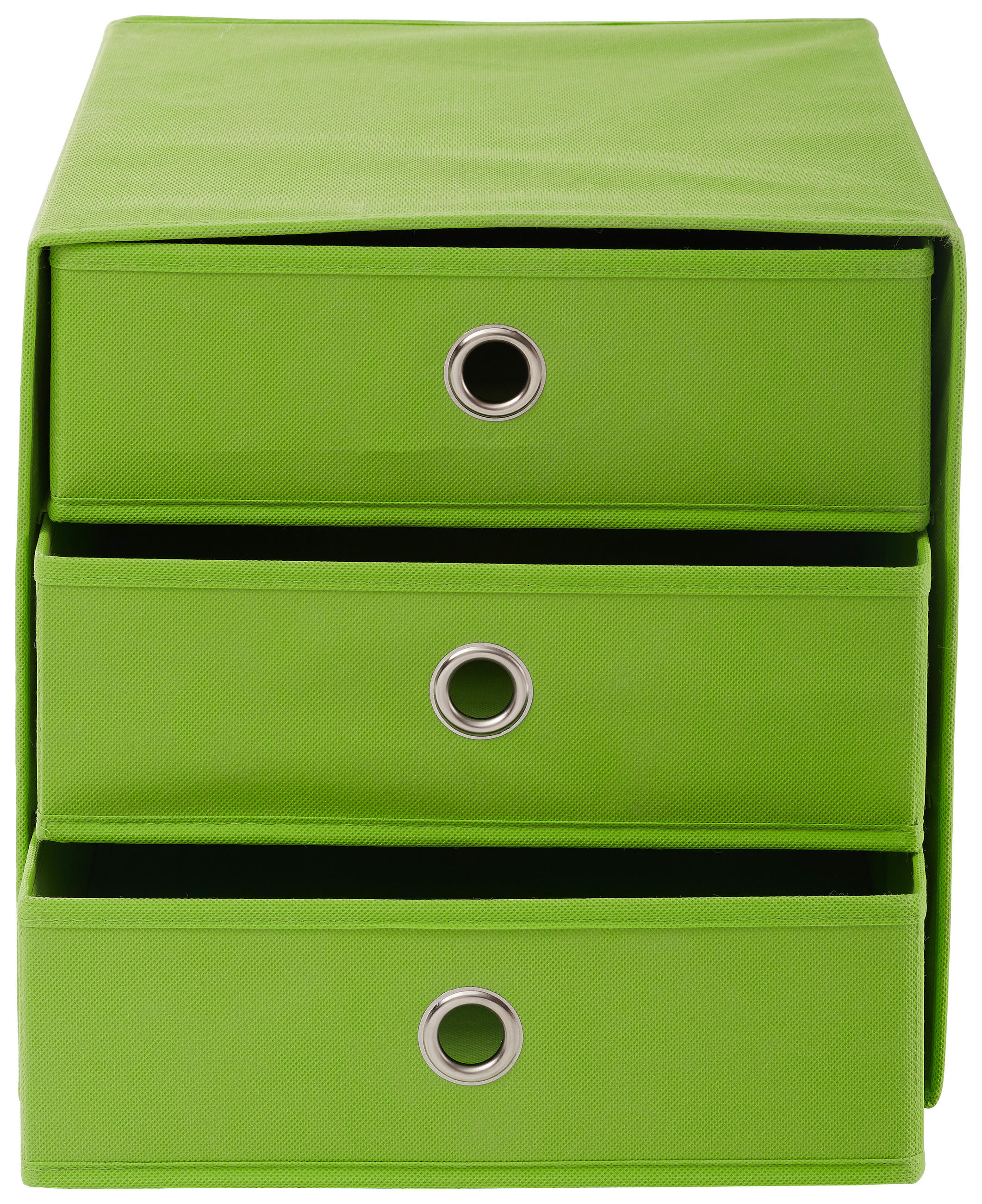 SKLÁDACÍ KRABICE, kov, textil, karton, 32/32/31,5 cm - barvy stříbra/zelená, Design, kov/karton (32/32/31,5cm) - Carryhome