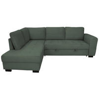 ECKSOFA JOHN Grün Cord Rückenkissen, Bettkasten, Liegefläche im Originalstoff  - Schwarz/Grün, Trend, Kunststoff/Textil (178/239cm) - P & B