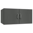 AUFSATZSCHRANK 80/40/40 cm   - Alufarben/Graphitfarben, KONVENTIONELL, Holzwerkstoff/Kunststoff (80/40/40cm) - Xora
