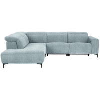 ECKSOFA in Flachgewebe Blau  - Blau/Schwarz, Design, Textil/Metall (238/290cm) - Pure Home Lifestyle
