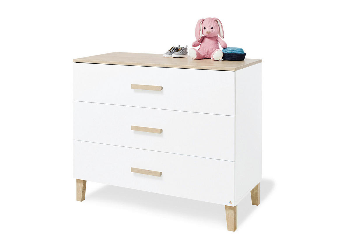 BABYZIMMER PINOLINO LUMI  - Eichefarben/Weiß, Design, Holzwerkstoff - Pinolino