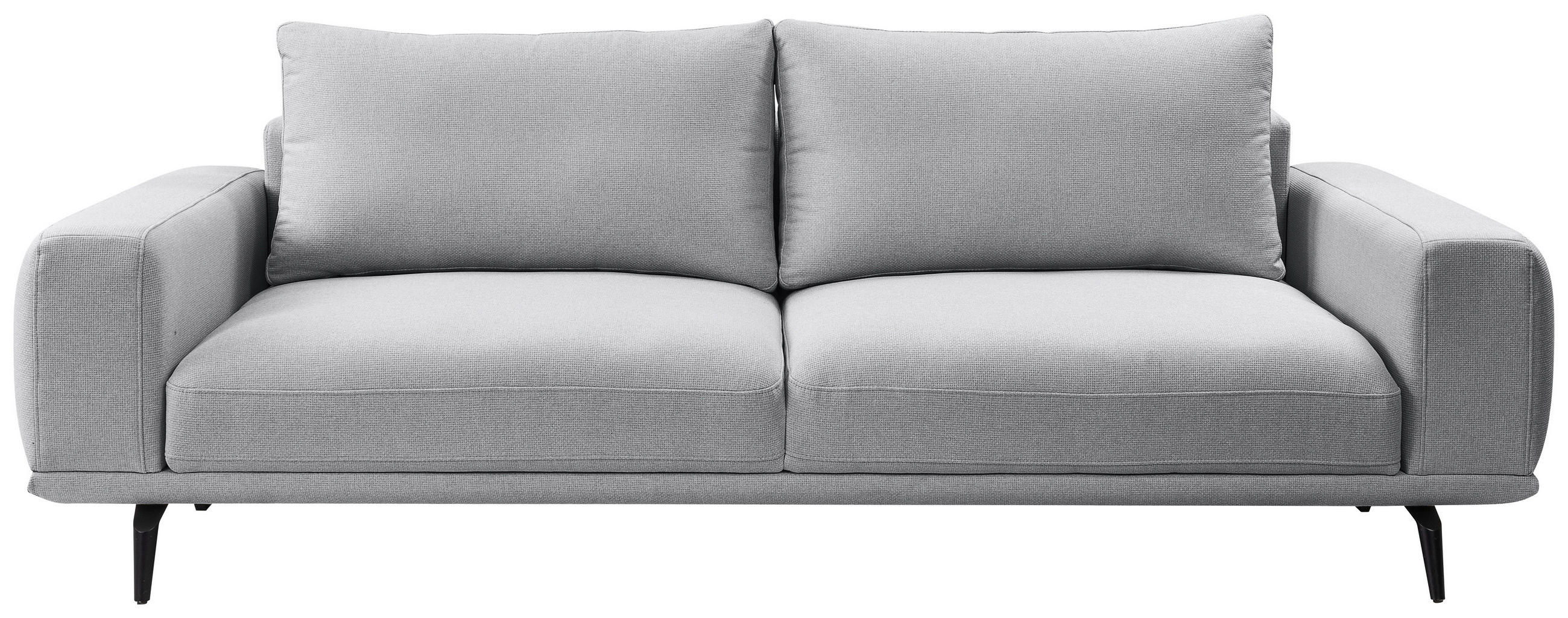 3-SITZER-SOFA Webstoff Grau  - Schwarz/Grau, MODERN, Textil/Metall (242/89/115cm) - MID.YOU