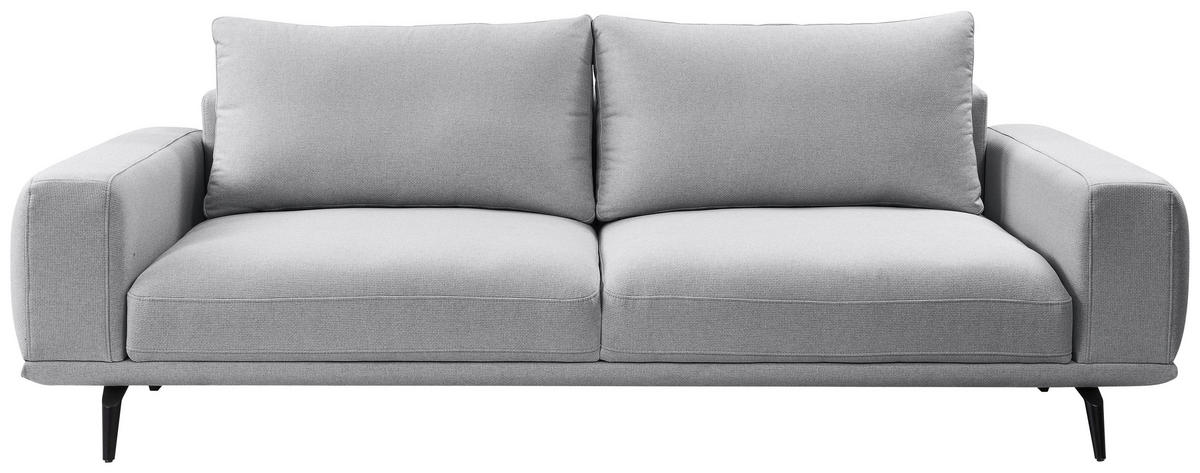 3-SITZER-SOFA in Webstoff Grau  - Schwarz/Grau, Modern, Textil/Metall (242/89/115cm) - MID.YOU