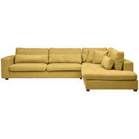 ECKSOFA in Chenille Dunkelgelb  - Dunkelgelb/Schwarz, Konventionell, Kunststoff/Textil (314/250cm) - Carryhome