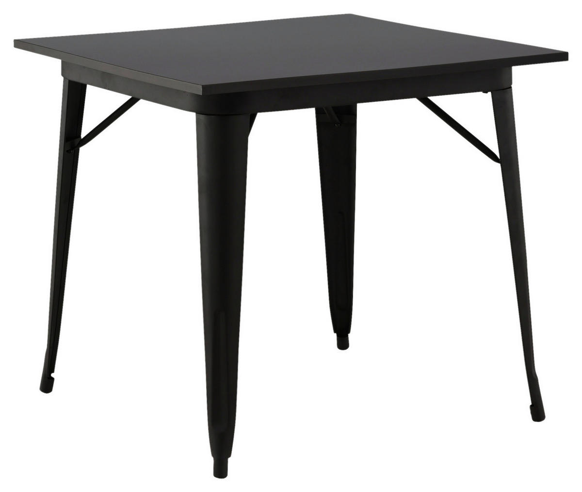 ESSTISCH in Metall, Holzwerkstoff 80/80/75 cm   - Schwarz, Design, Holz/Holzwerkstoff (80/80/75cm) - Livetastic