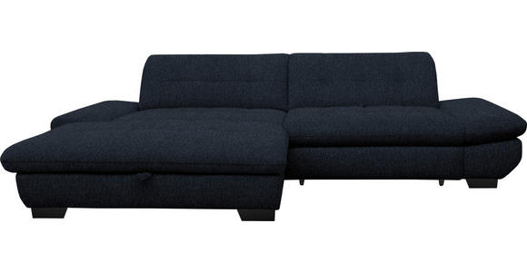 ECKSOFA in Mikrofaser Dunkelgrau  198/290 cm  - Dunkelgrau/Schwarz, Design, Textil/Metall (198/290cm) - Xora