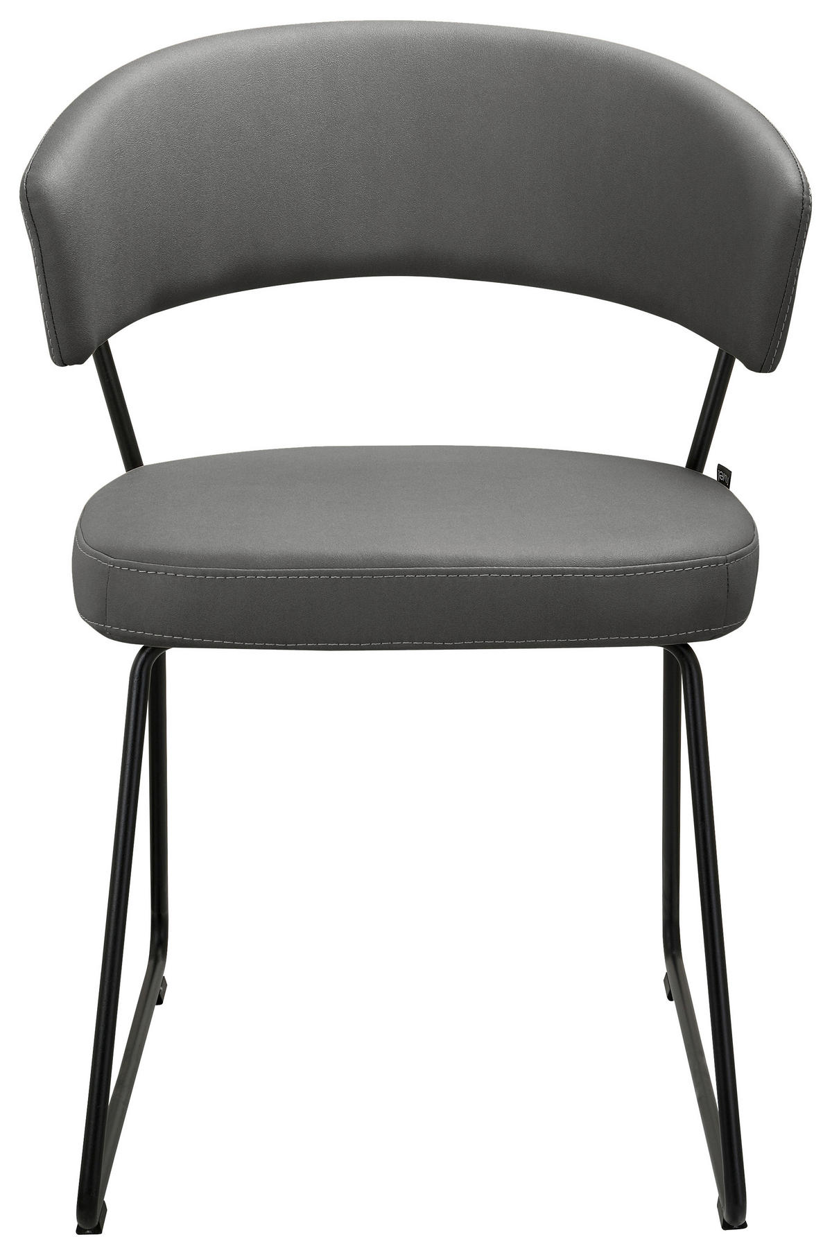 STUHL  in Eisen Mikrofaser Metall, Textil  - Schwarz/Grau, Design, Textil/Metall (56,5/77/58cm) - Novel