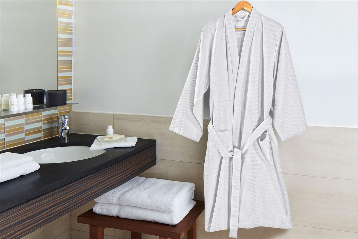 BADEMANTEL L Unisex  - Weiß, Basics, Textil (Lnull) - Kayoom