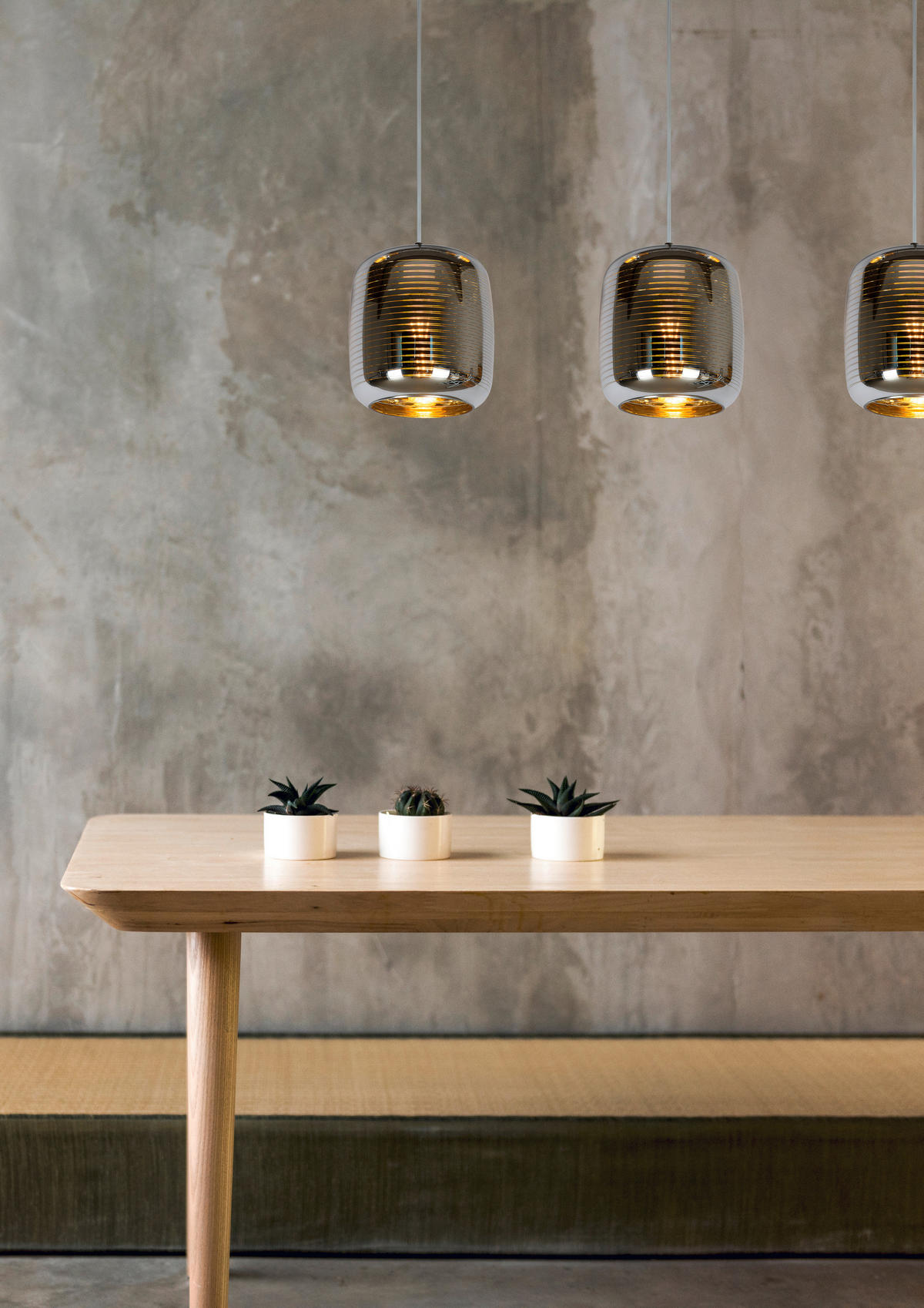 HÄNGELEUCHTE Eryn 88/20/157 cm   - Chromfarben, Design, Glas (88/20/157cm) - Lucide