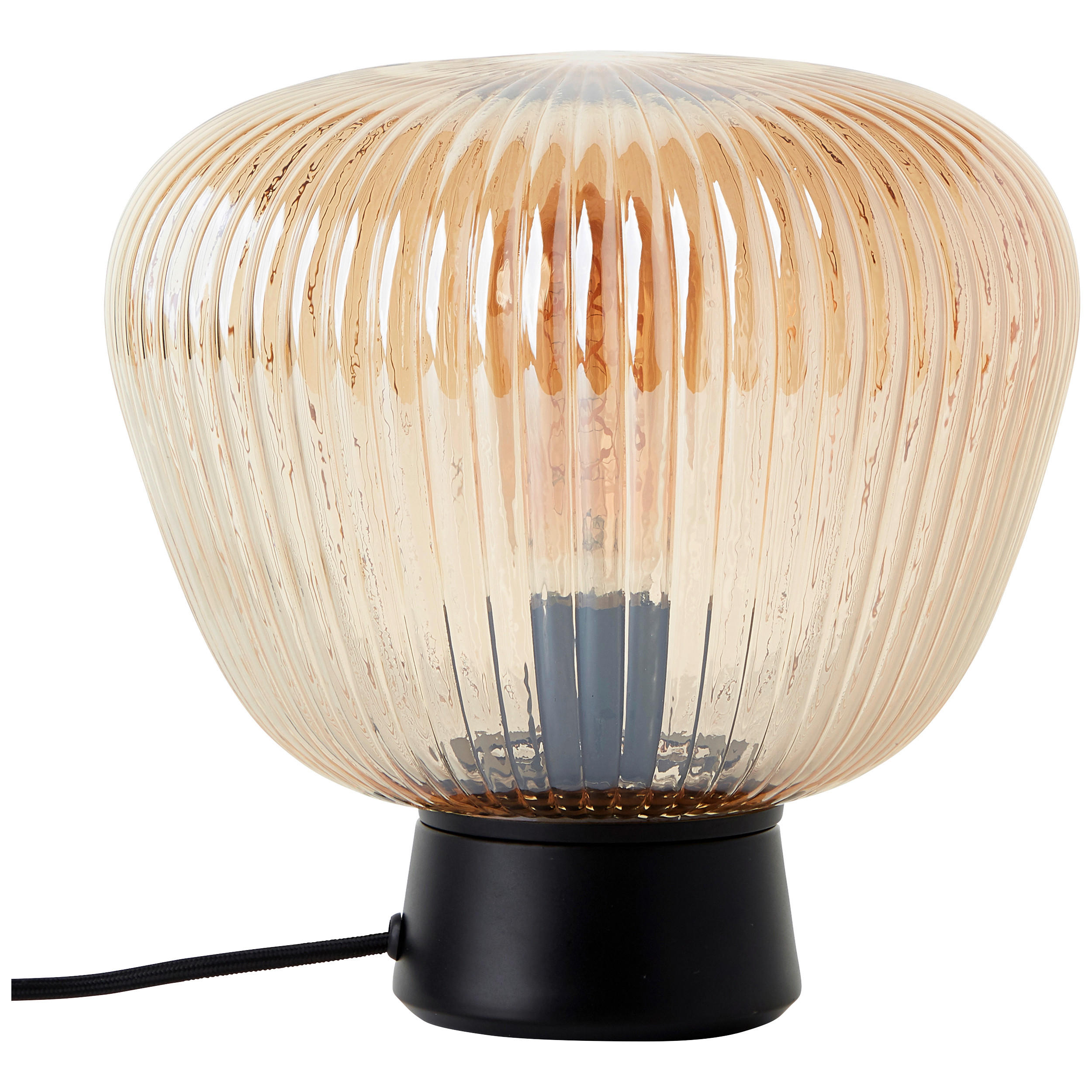 STOLNÍ LAMPA, E27, 25/24,5 cm  - jantarové barvy, Basics, kov/sklo (25/24,5cm)