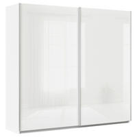 SCHWEBETÜRENSCHRANK  in Weiß  - Alufarben/Weiß, KONVENTIONELL, Glas/Holzwerkstoff (225/210/62cm) - Xora